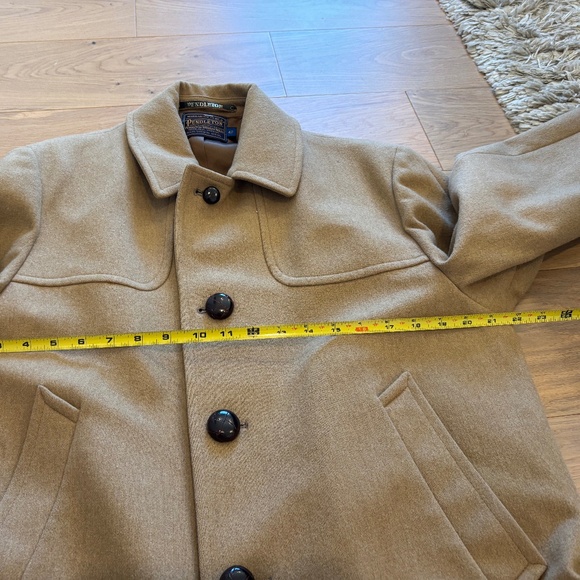 Pendleton Men's 100% Wool Camel Tan Long Top Over Coat Size 42 Vintage - Picture 10 of 12